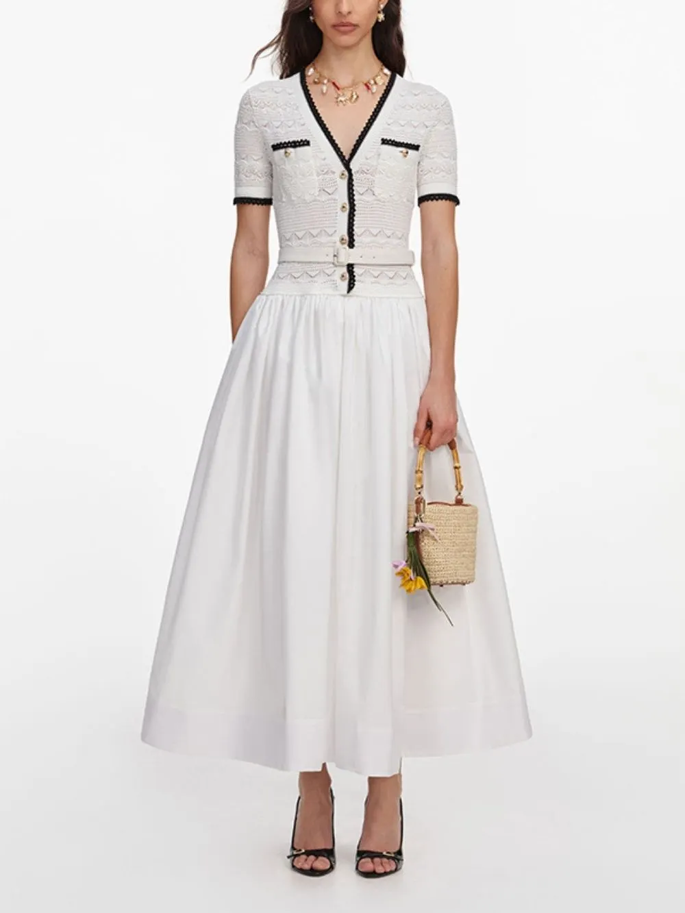 Macha Short Sleeve Knit Midi Dress