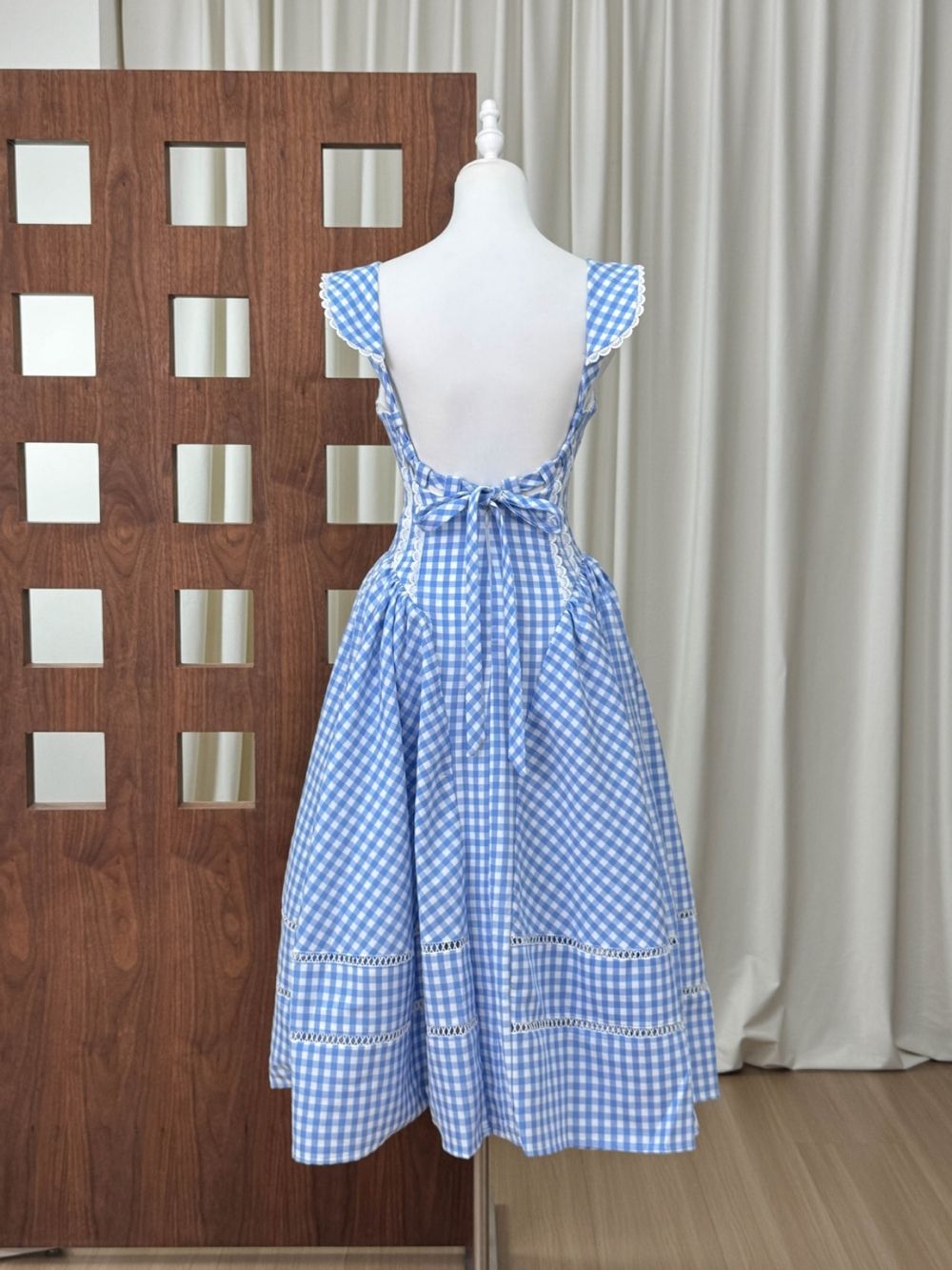 Mahalia Checkered Midi Dress With Collar - OWNCI Mahalia Checkered Midi Dress With Collar - OWNCI