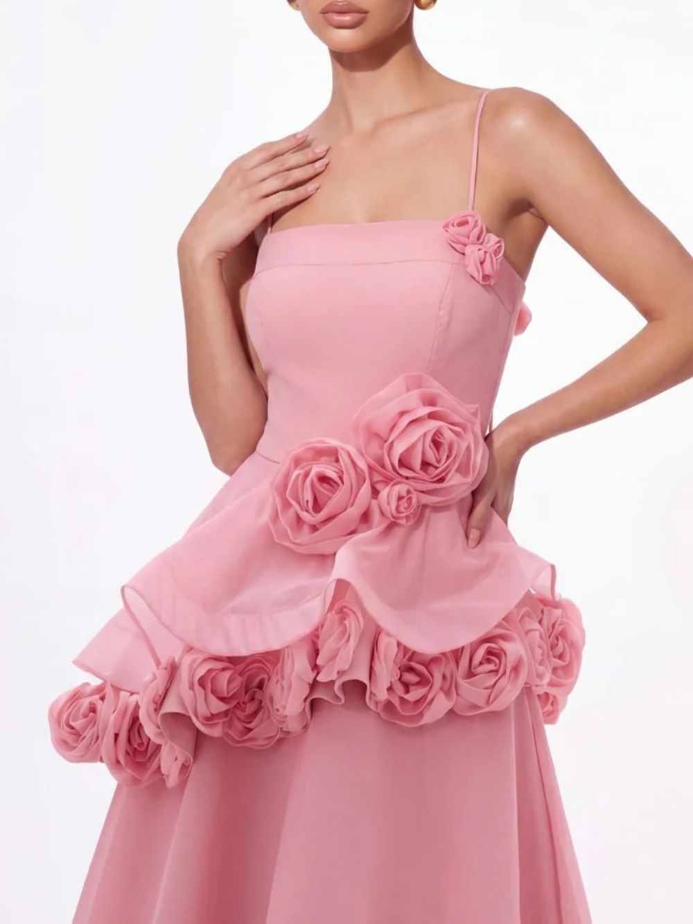 Fashionslee Women Cydran Spaghetti Flower Maxi Dress In Pink
