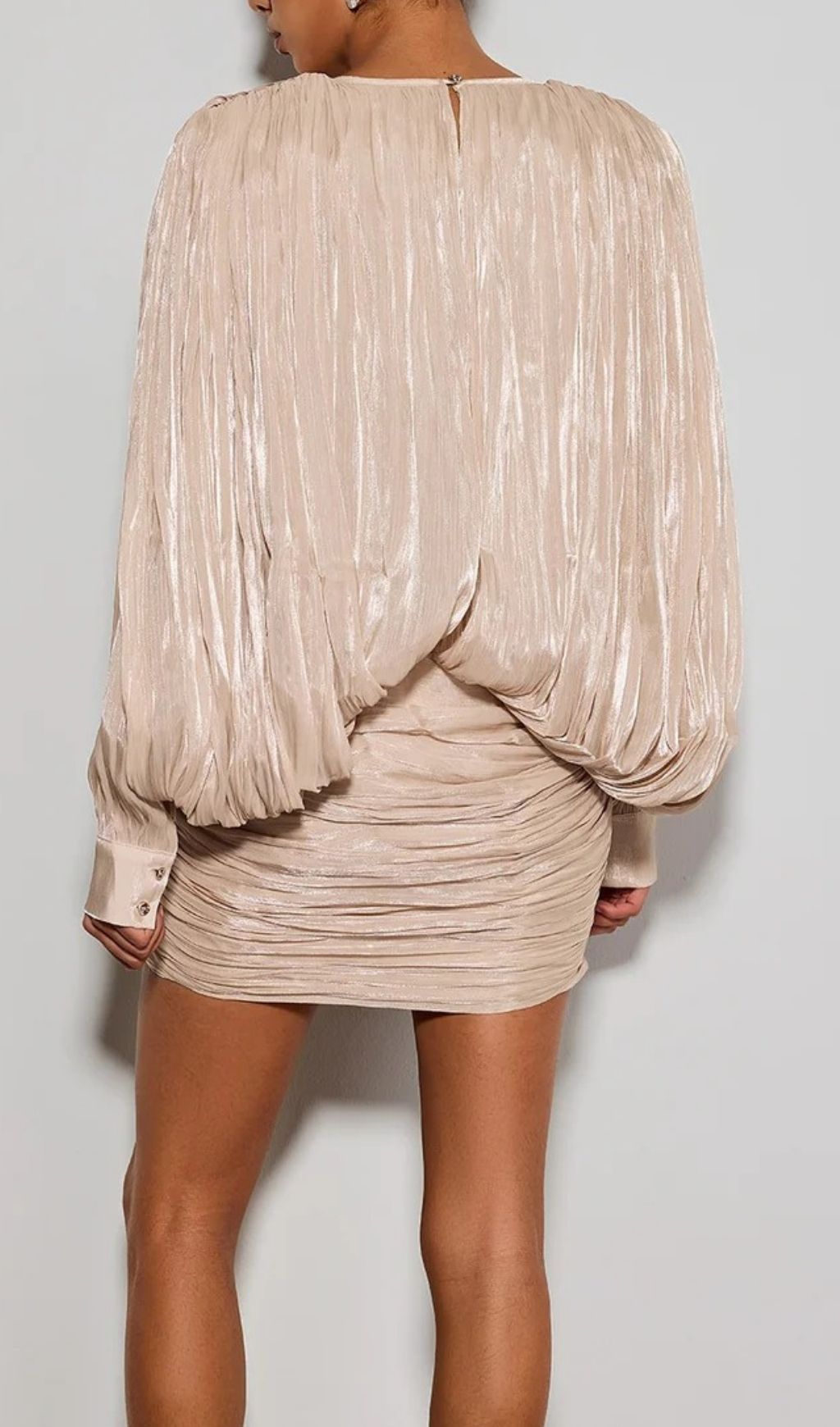 Fashionslee Women Borven Balloon Sleeve Ruched Mini Dress