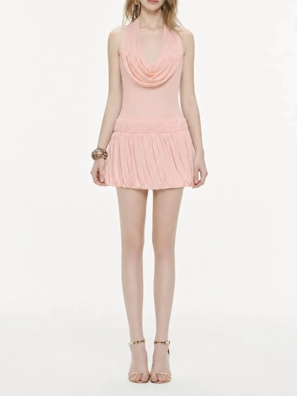 Malencia Halter Ruched Mini Dress - OWNCI Malencia Halter Ruched Mini Dress - OWNCI