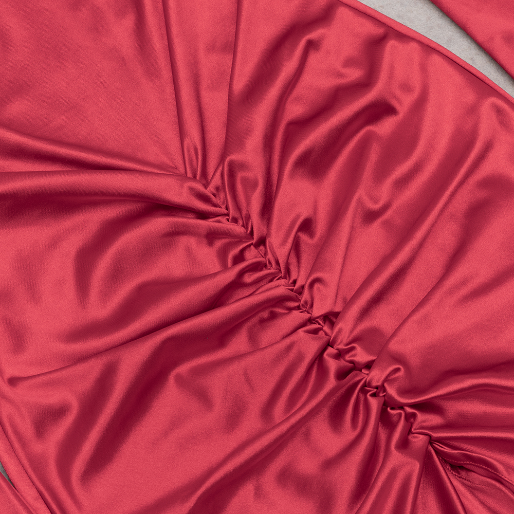 Balliol Red V-Neck Ruched Maxi Dress - OWNCI Balliol Red V-Neck Ruched Maxi Dress - OWNCI