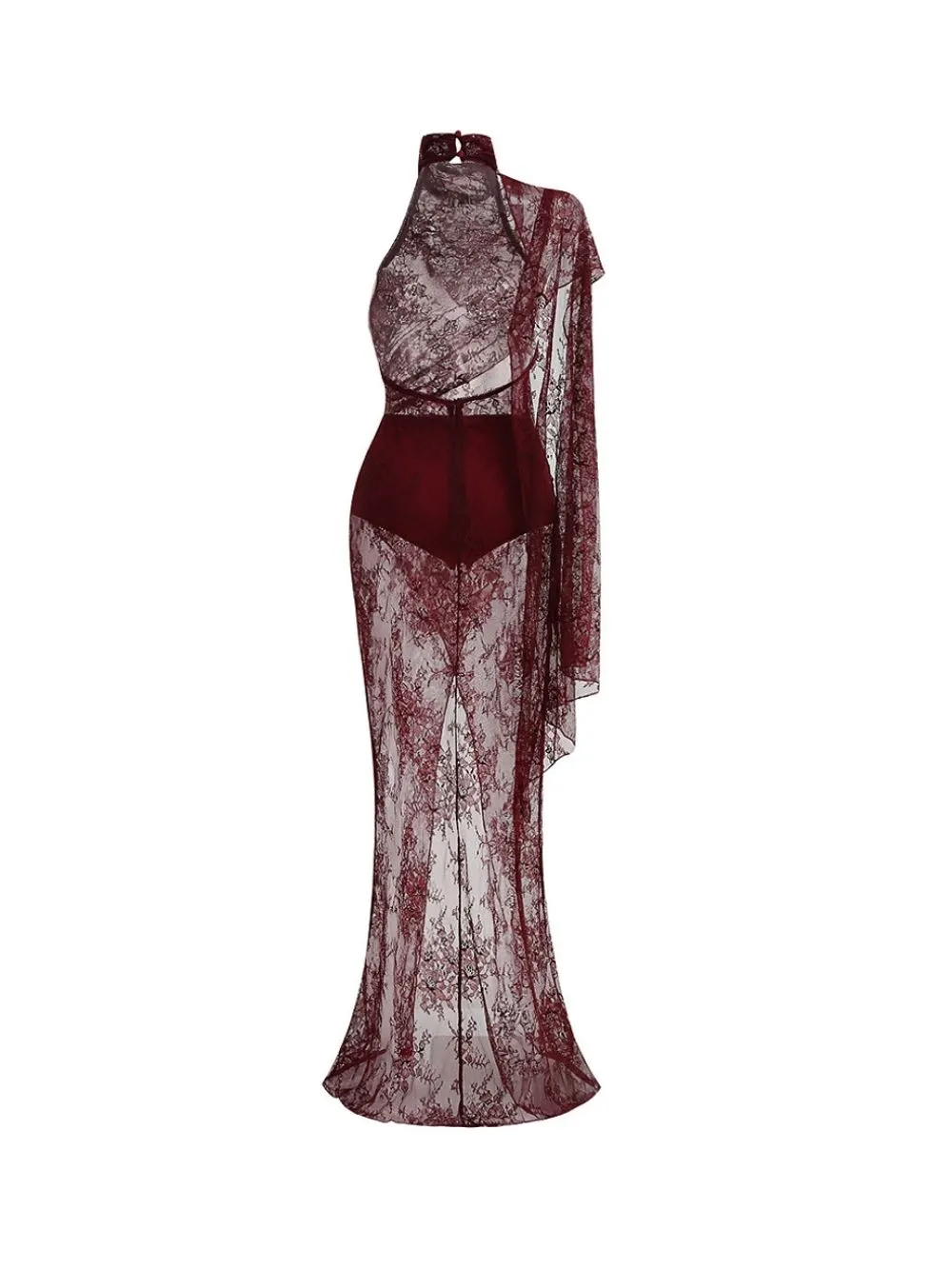 b50f49f0d42ac1f6202c79b7125aedbf Maimouna Wine Lace Maxi Dress