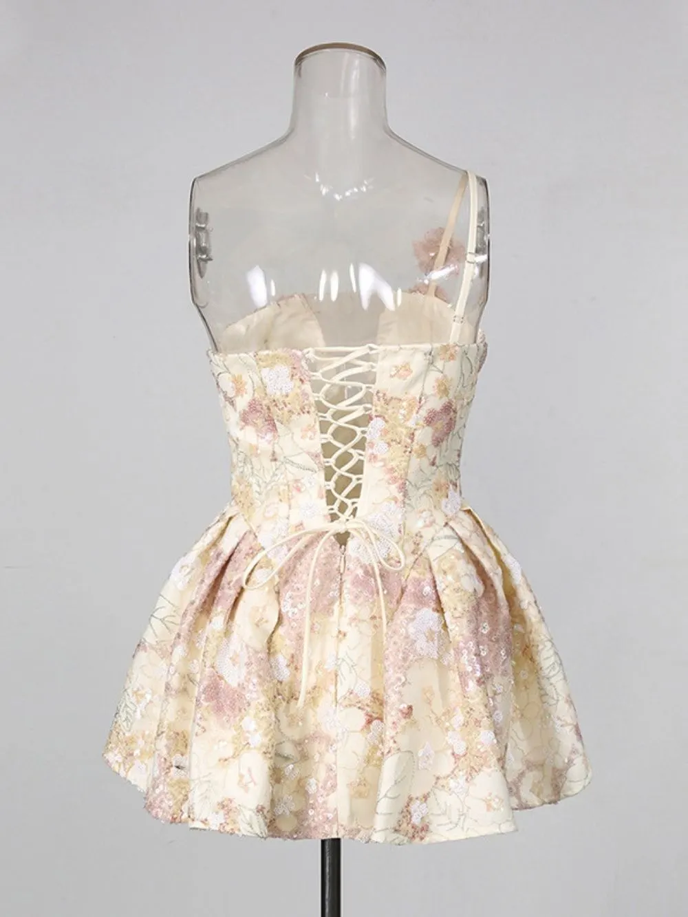 Maddox Flower Sequin Mini Dress