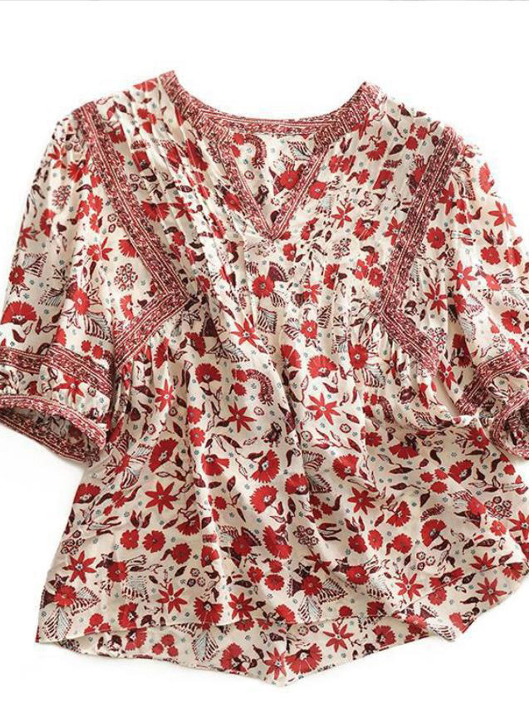 Lesley Classic Puff Sleeve Printed Top - OWNCI Lesley Classic Puff Sleeve Printed Top - OWNCI