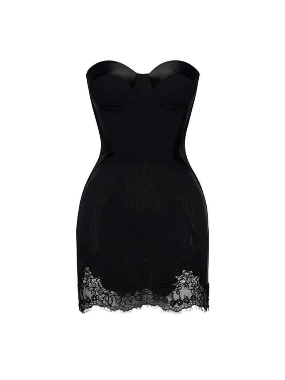 b610897126d539fc3a38ba17910dd419 Sherry Black Cord Lace Bustier Mini Dress