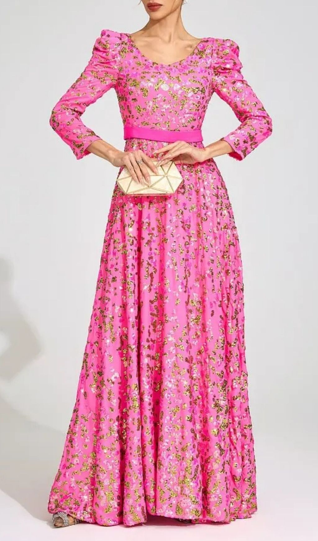 b6ea6343db097703234672bf69040ce8 Zenobia Rose Red Sequin Print Maxi Dress