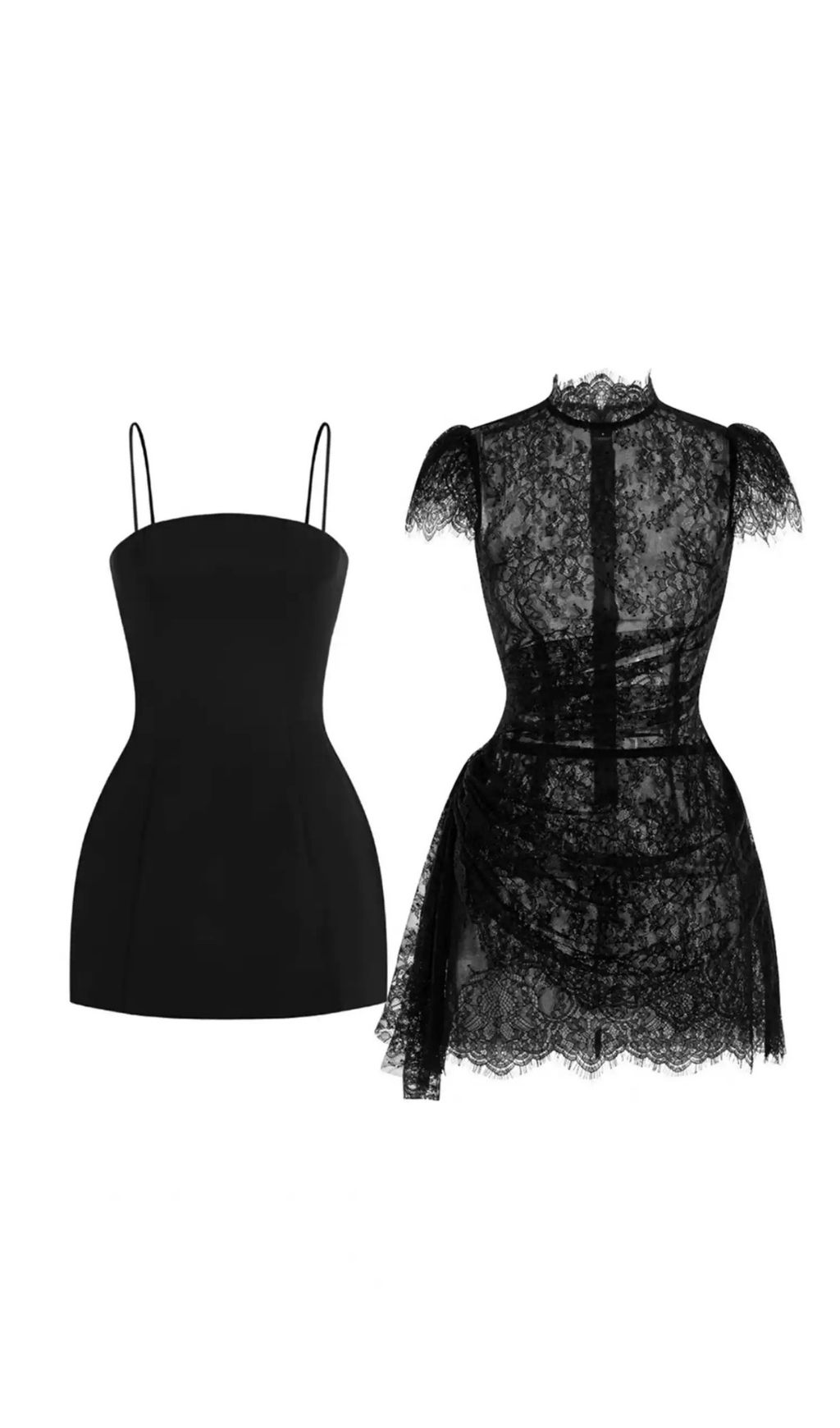 Fashionslee Women Liliah Black Lace Mini Dress