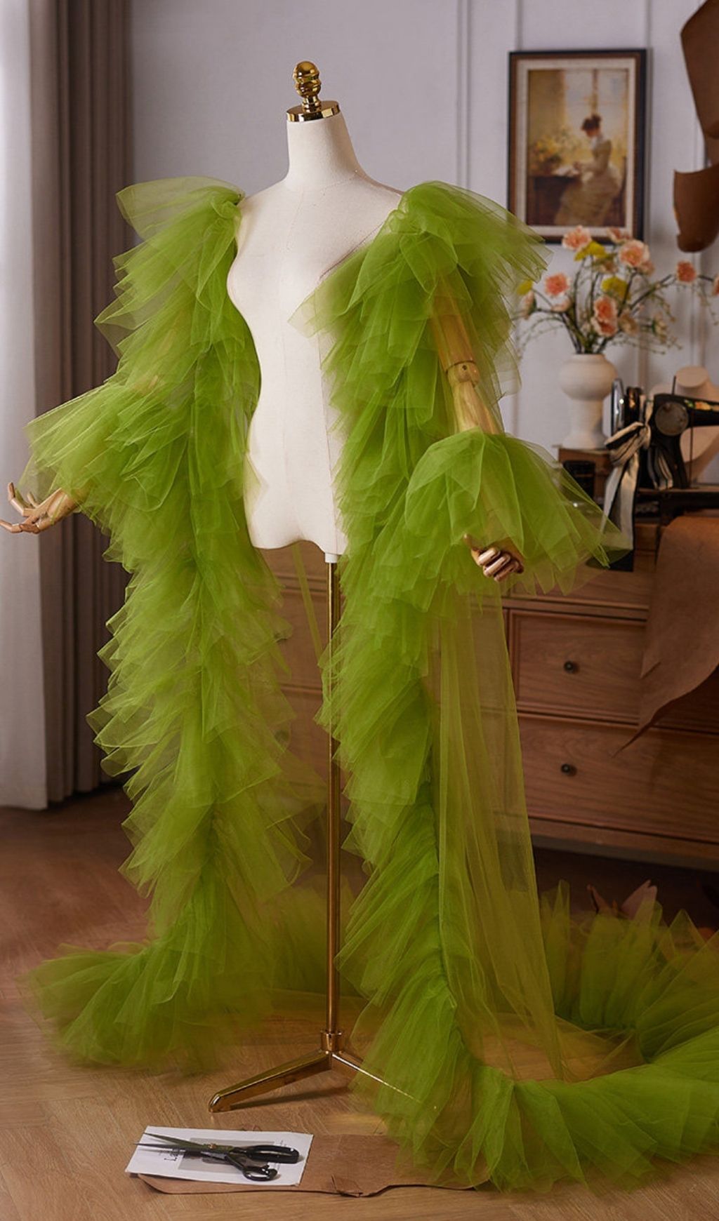 Leighann Green Mesh Shawl - OWNCI Leighann Green Mesh Shawl - OWNCI