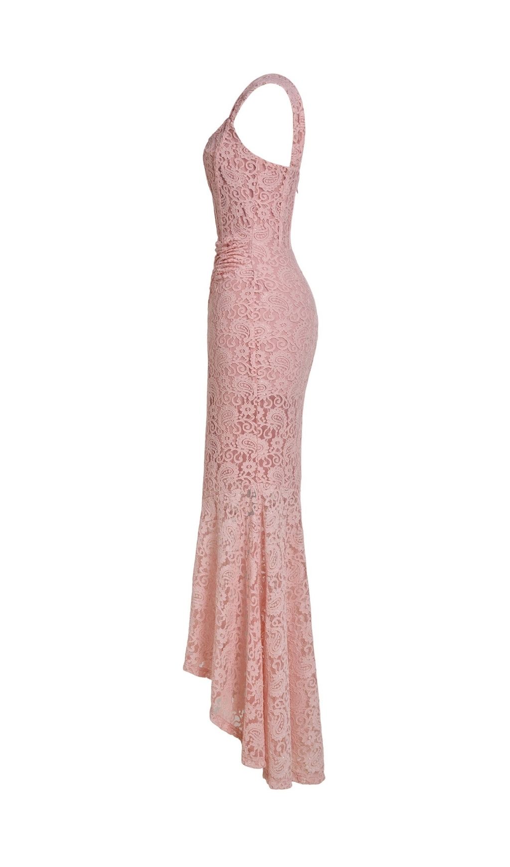 b7632c3ac0ba00df786fe0f9e4f6f03e Vivien Lace Gathering Maxi Dress - Pink