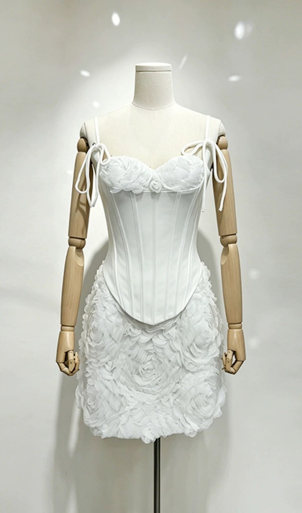 Fashionslee Women Magdala White Corset Top & Floral Skirt Set
