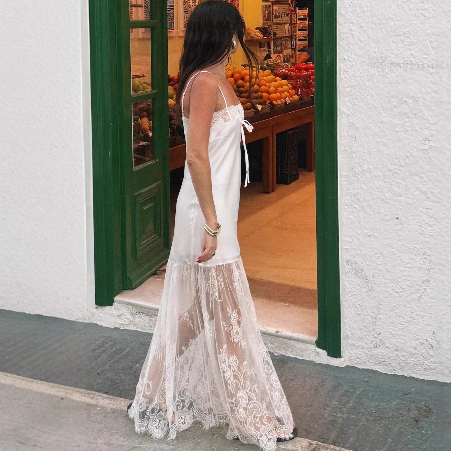 b7ad2c30211c6cc9aaece7c5886920cf Lace Hem Satin Slip Maxi Dress