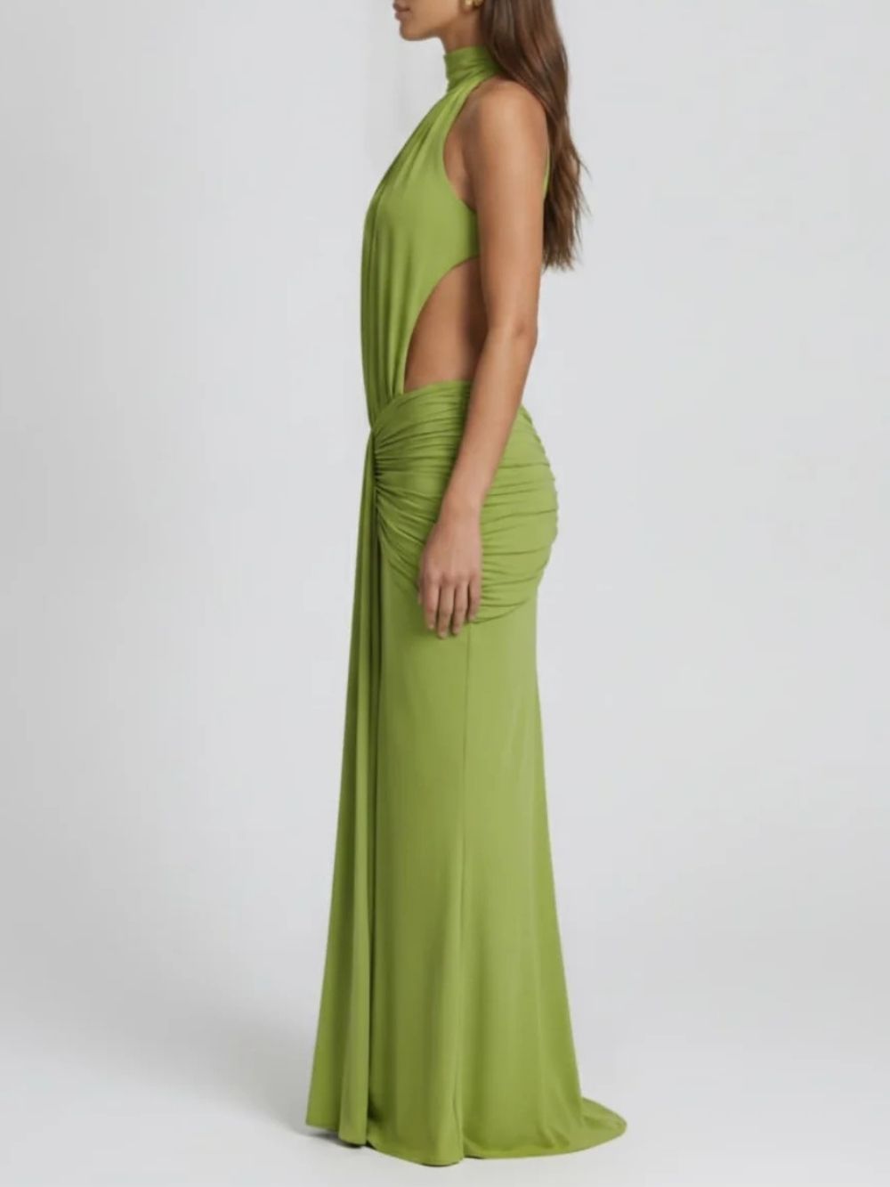 Fashionslee Women Drakar Backless Ruched Maxi Dress