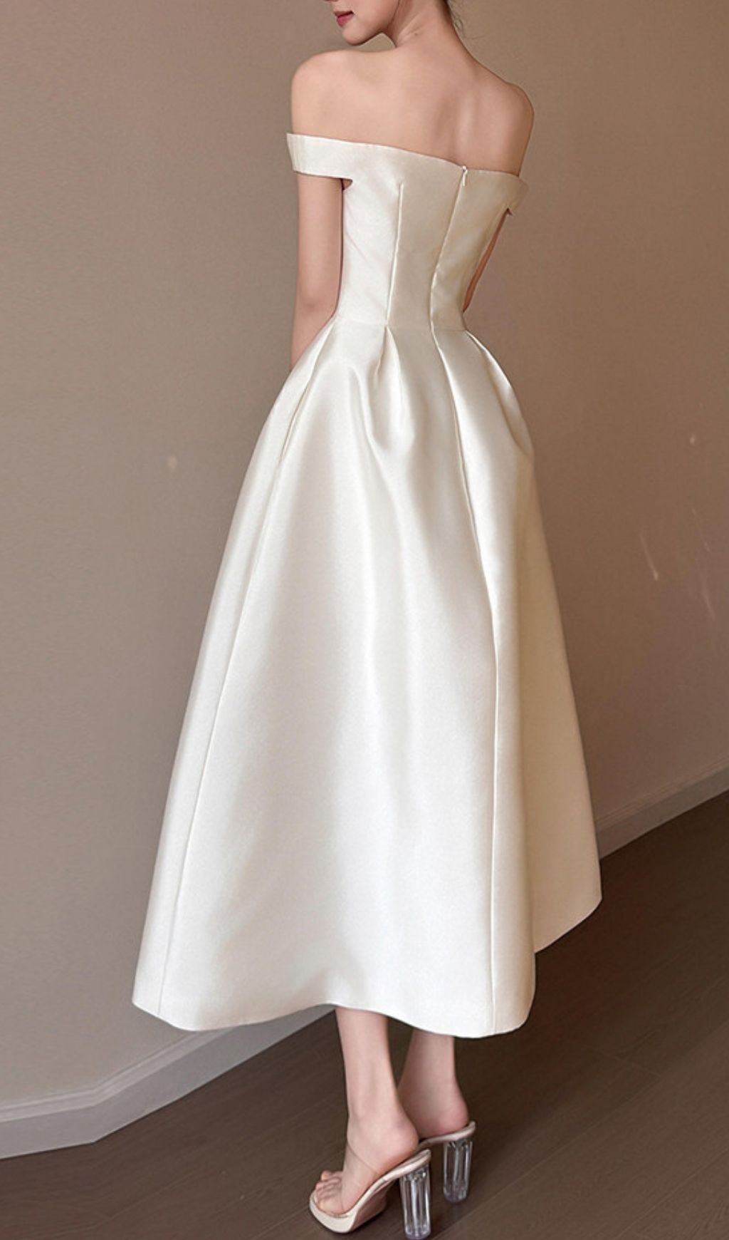 Fashionslee Women Levy Off-Shoulder Bow Midi Dress