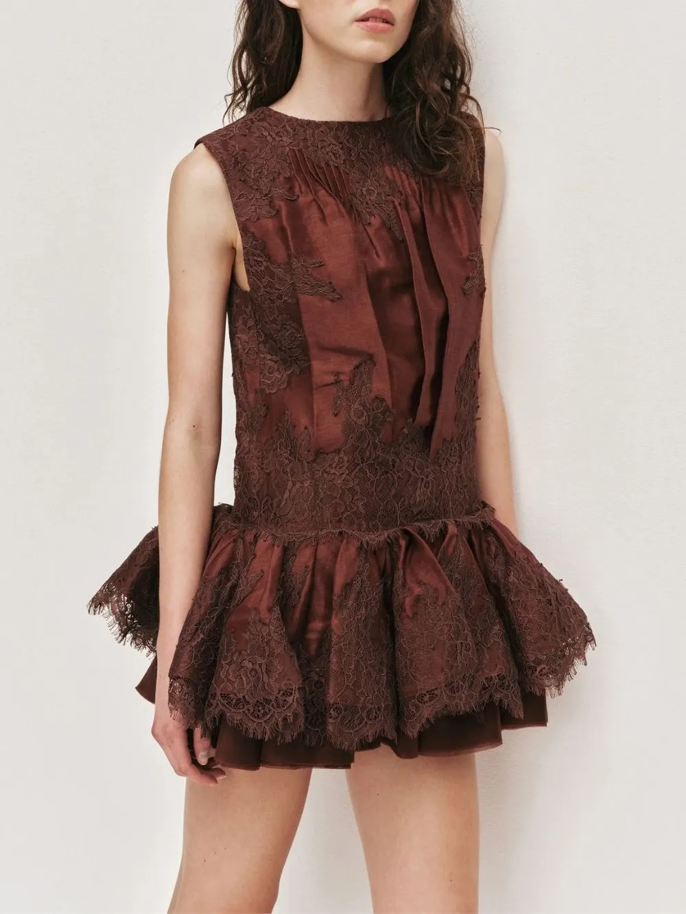 Manda Red Lace Sleeveless Mini Dress - OWNCI