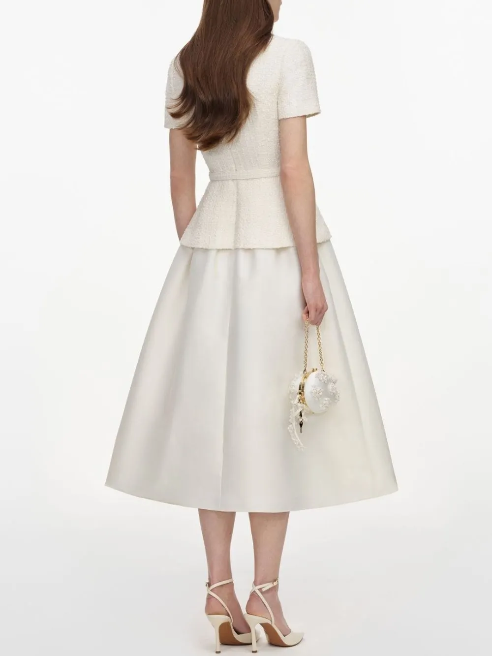 Mallison White Short Sleeve Midi Dress - OWNCI
