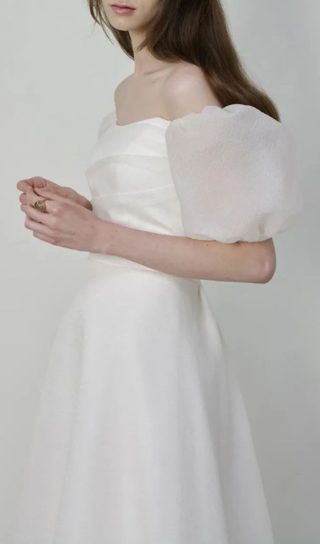 Fashionslee Women Levina White Off-Shoulder Wedding Dress