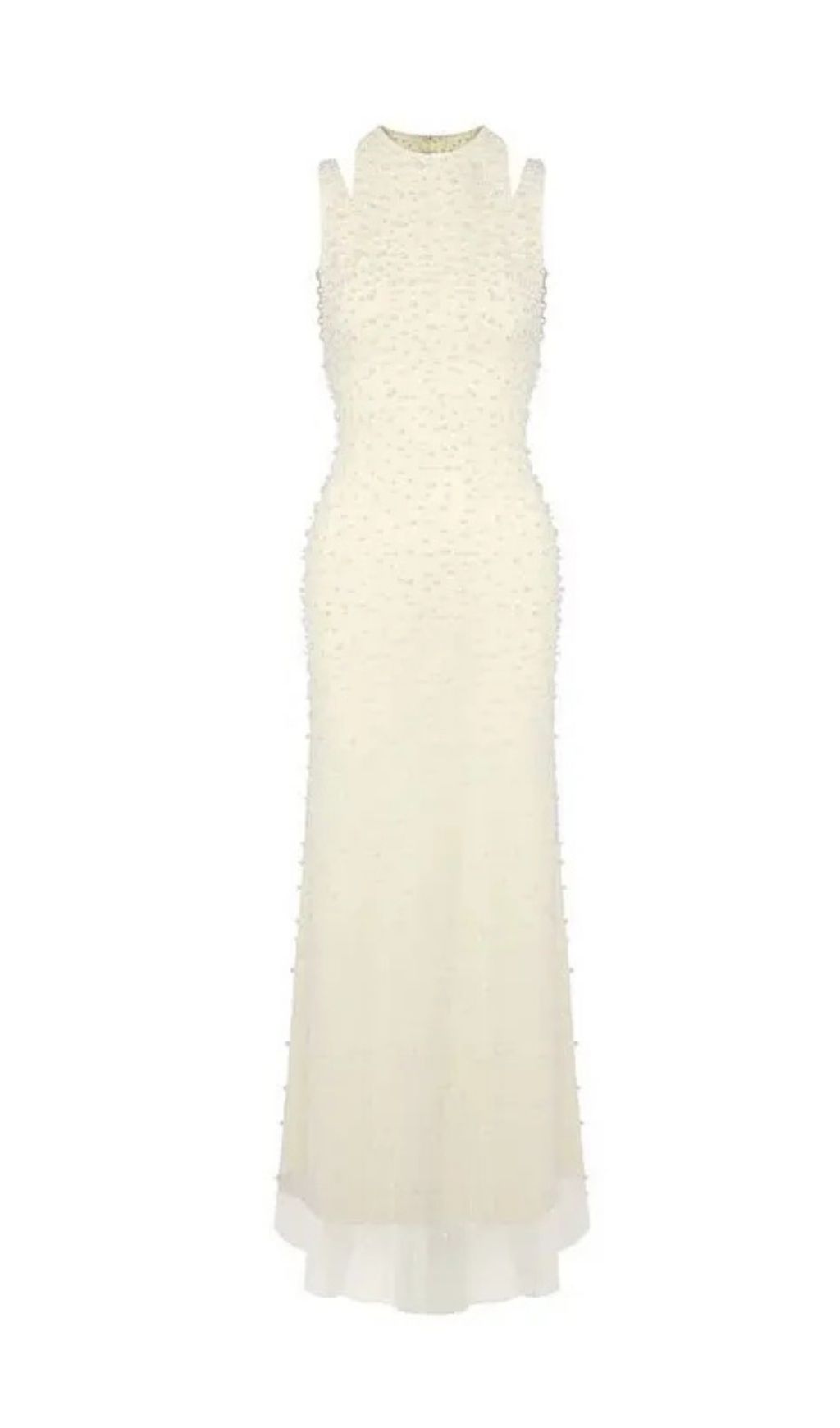 b8e800512d9294bd24c71746d0fd12d3 Pearl Tassel Off-Shoulder Fishtail Maxi Dress
