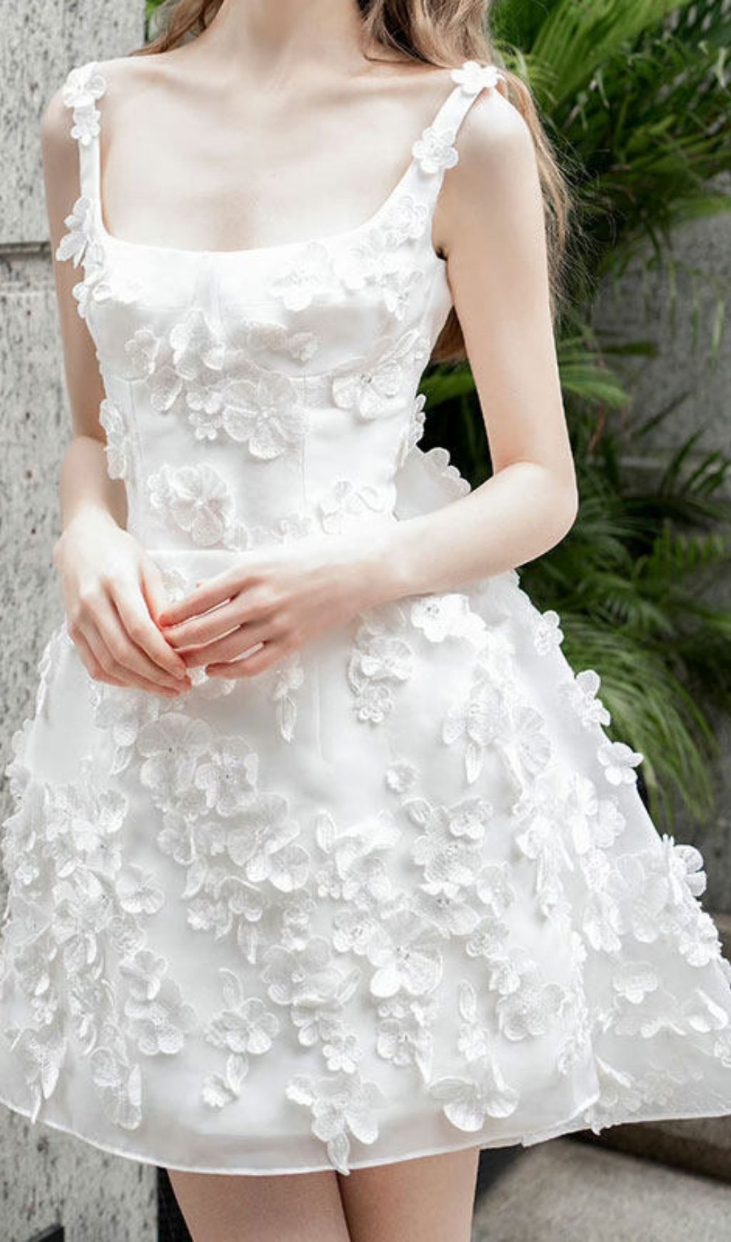 b92d5a4e83571174eaaca45591496dd0.jpg Fashionslee Women Leucosia White Strappy Flower Wedding Dress