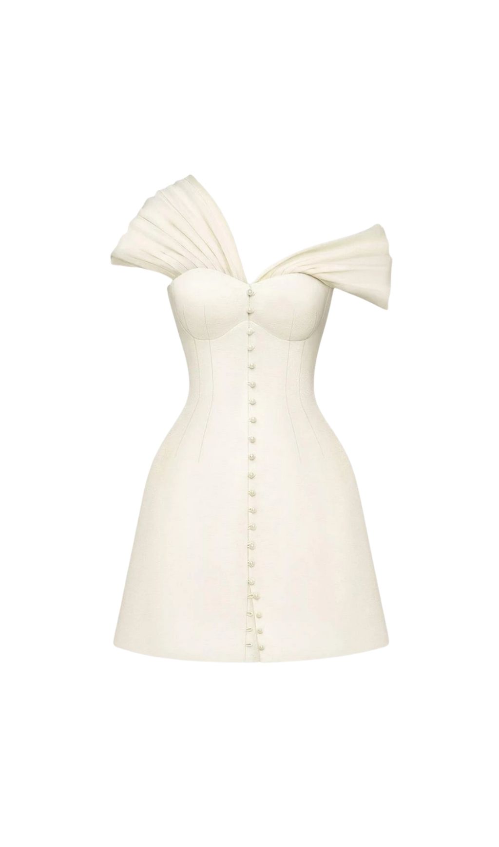 Luzasa Off Shoulder Buttoned Mini Dress