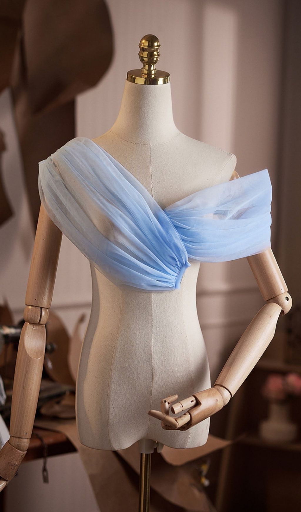 Lei Blue DIY Mesh Shawl - OWNCI Lei Blue DIY Mesh Shawl - OWNCI