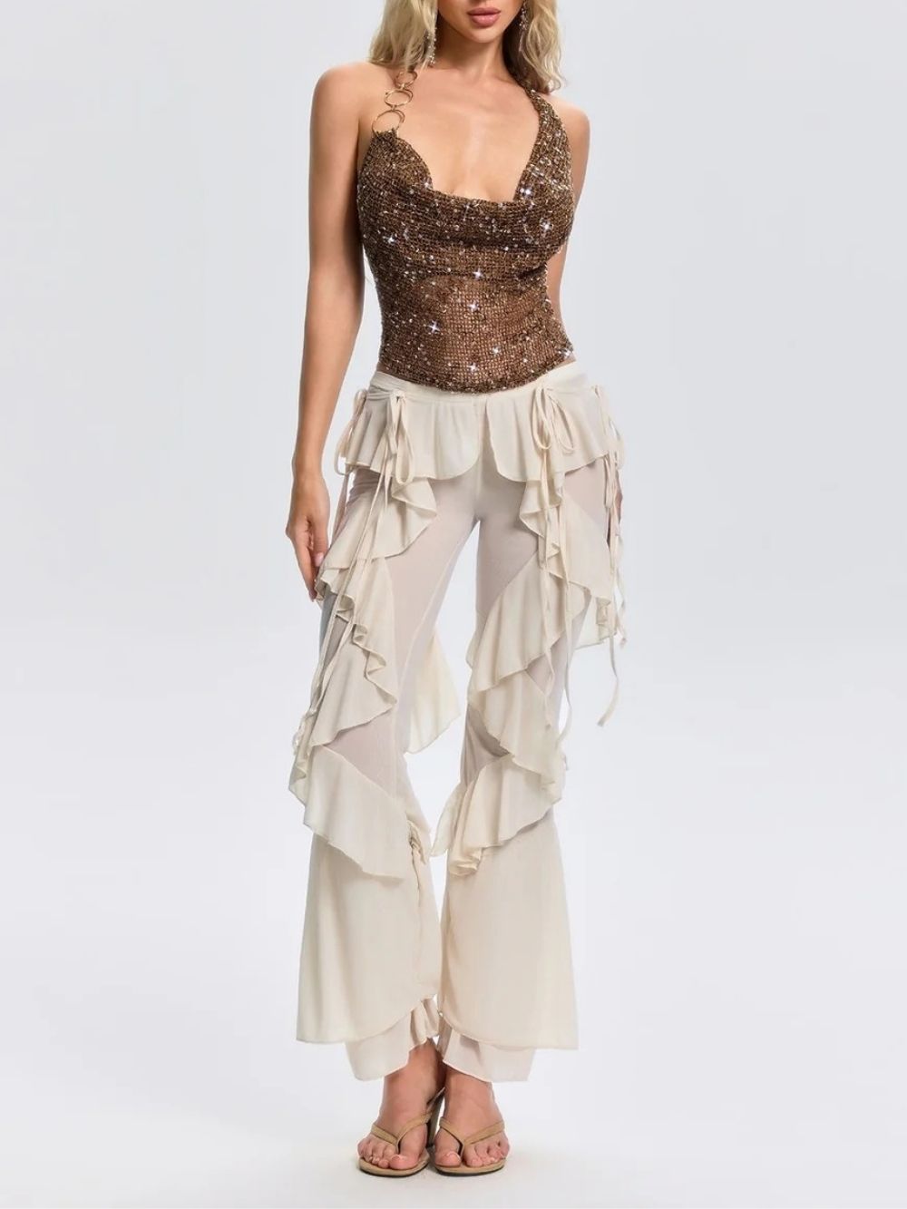 Norvela Ruffle Flare Pants