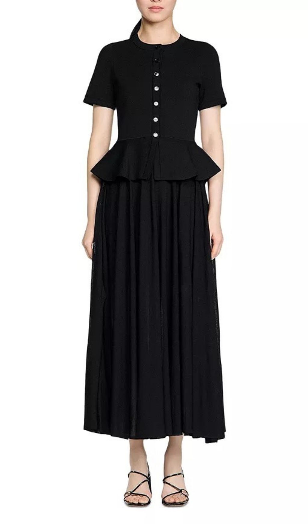 Judith Peplum Knit Maxi Dress