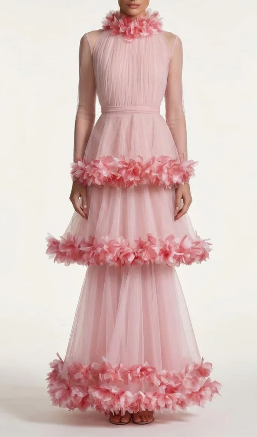 Fashionslee Women Serano Flower Tiered Maxi Dress