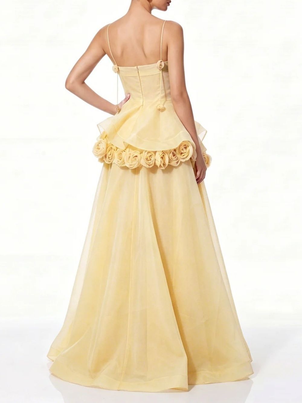 Fashionslee Women Cydran Spaghetti Flower Maxi Dress In Yellow