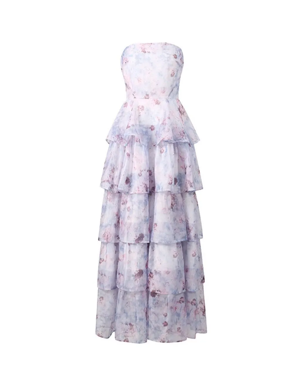 bc045809a438f3caadcd9b83eac2882a Kylden Strapless Floral Tiered Maxi Dress