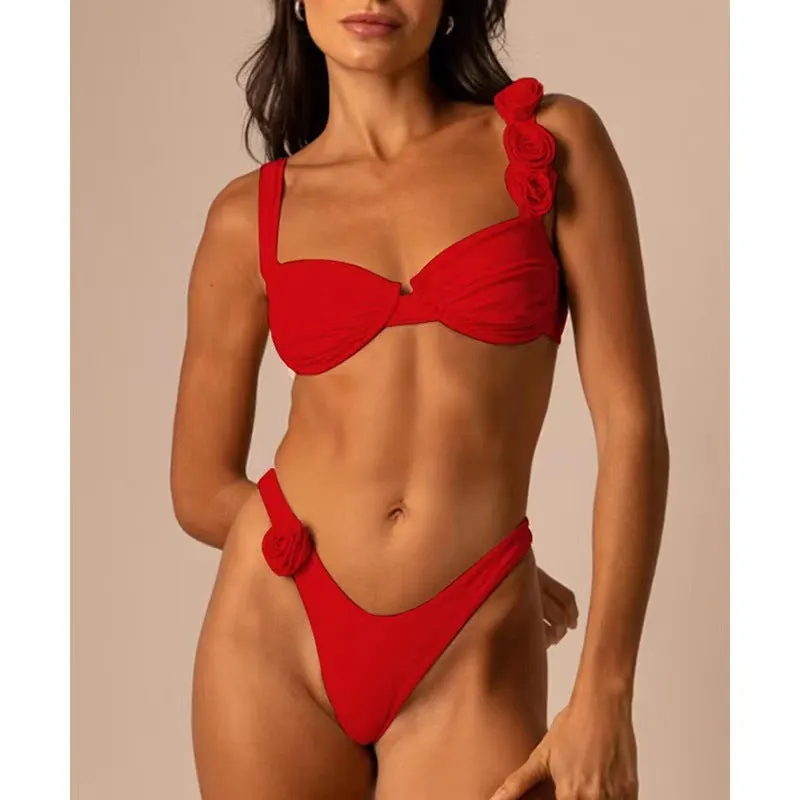 3D Three-Dimensional Flower Split Bikini - OWNCI 3D Three-Dimensional Flower Split Bikini - OWNCI