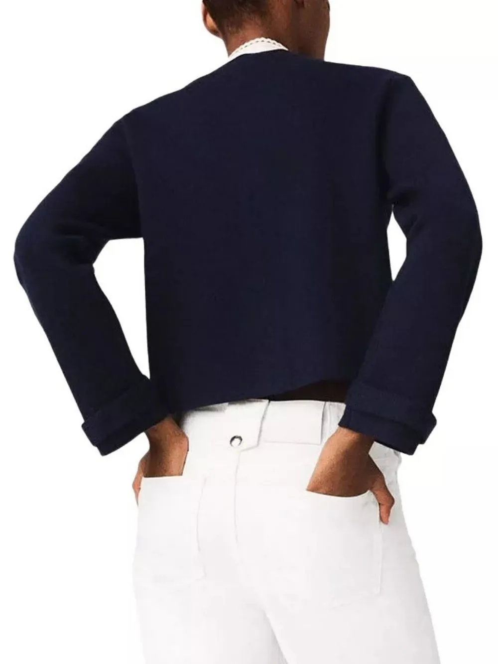 Detachable Embroidered Collar Cardigan - OWNCI