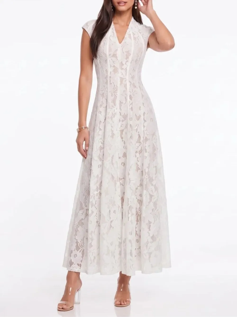 Fruma Sleeveless Lace Midi Dress