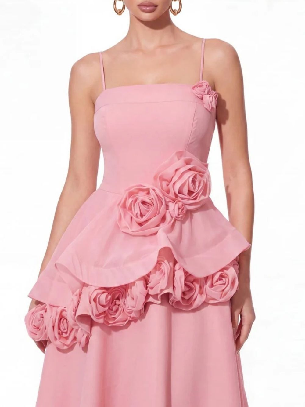 Fashionslee Women Cydran Spaghetti Flower Maxi Dress In Pink