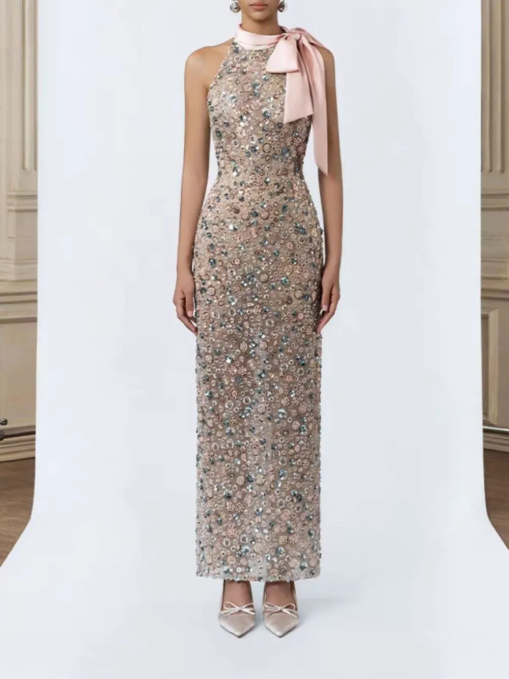 Madalynn Sleeveless Embellished Maxi Dress