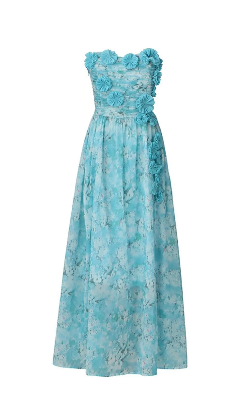 bd6f0989d81d648ea7cd73d5eb206b60 Rexion Strapless Flower Maxi Dress