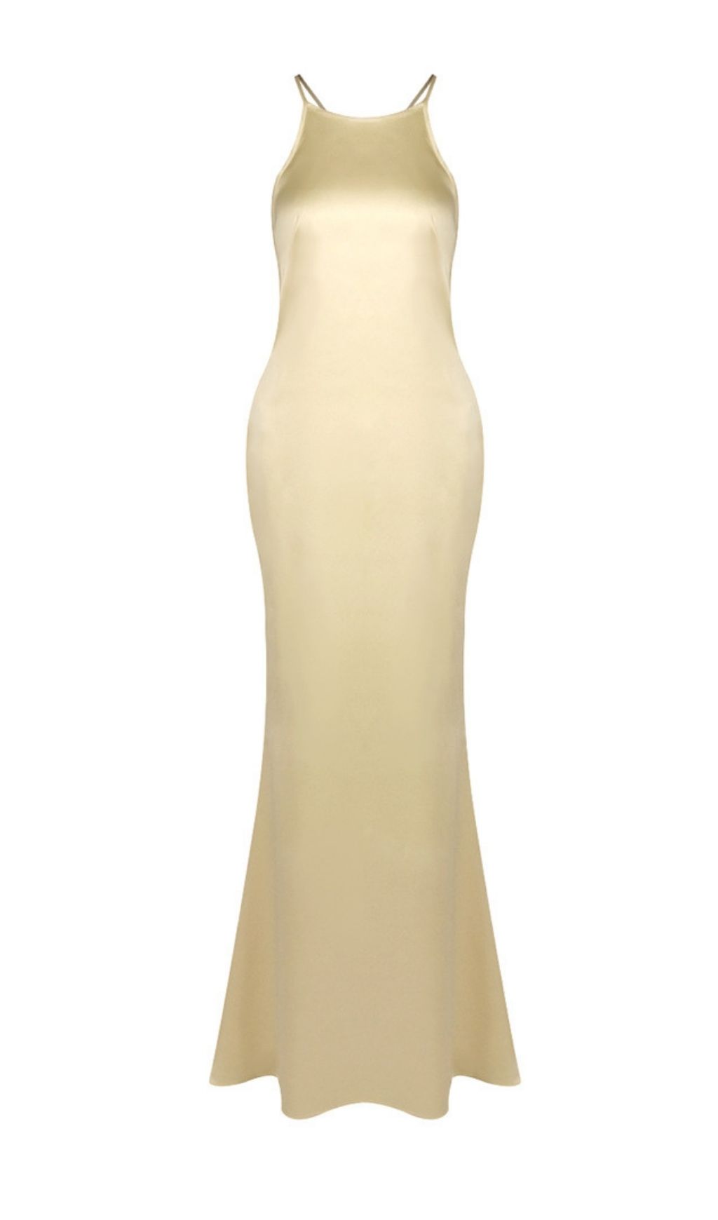 Fashionslee Women Laure Light Gold Backless Maxi Dress