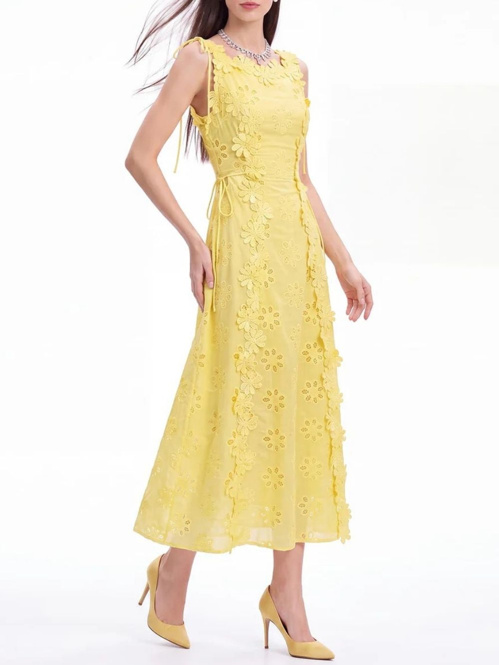 Kelviro Sleeveless Flower Midi Dress