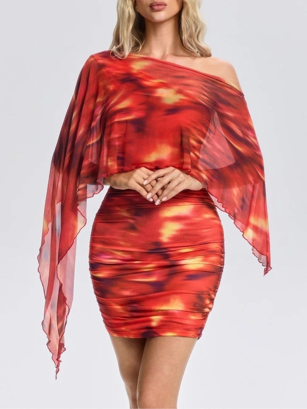 Sivex One Shoulder Printed Mini Dress - OWNCI Sivex One Shoulder Printed Mini Dress - OWNCI