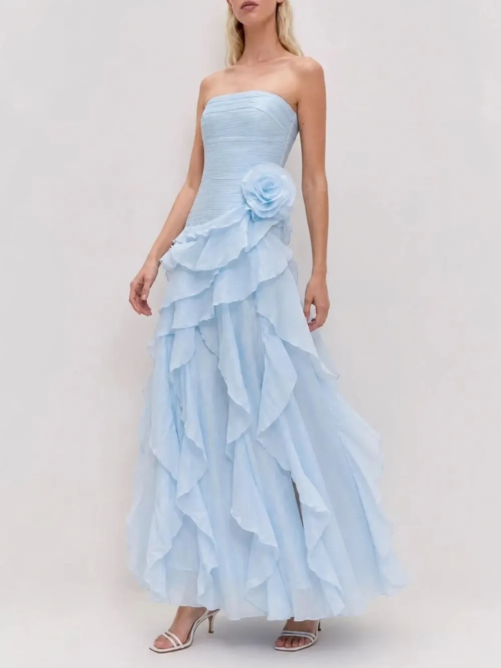 Rexion Strapless Flower Maxi Dress - OWNCI