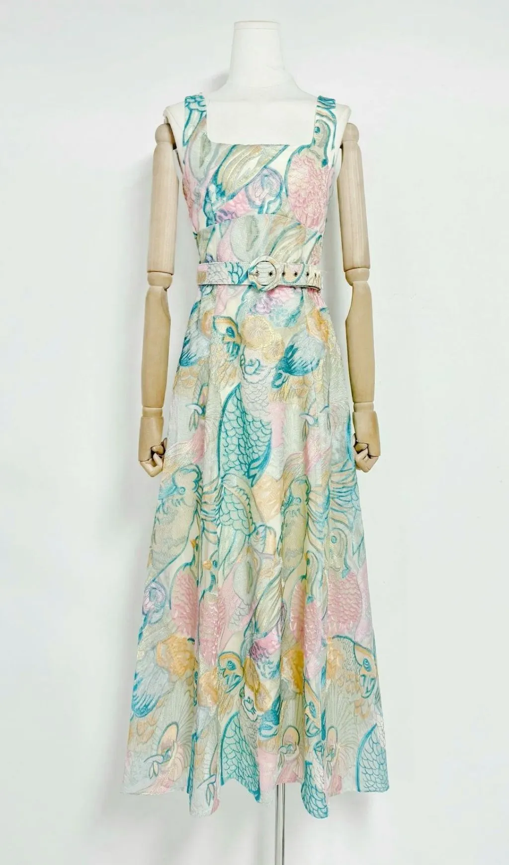 Fashionslee Women Macklyn Printed Midi Dress With Belt