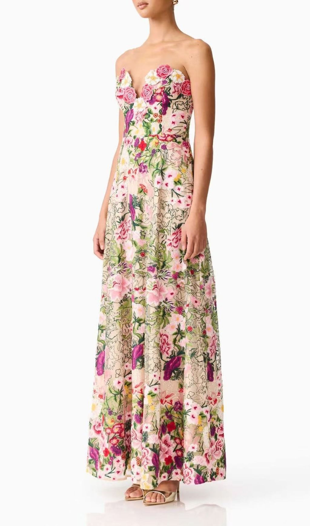 c0207307f90ee4bda121695213ac9107.jpg Fashionslee Women Macarena Strapless Flower Embroidery Maxi Dress