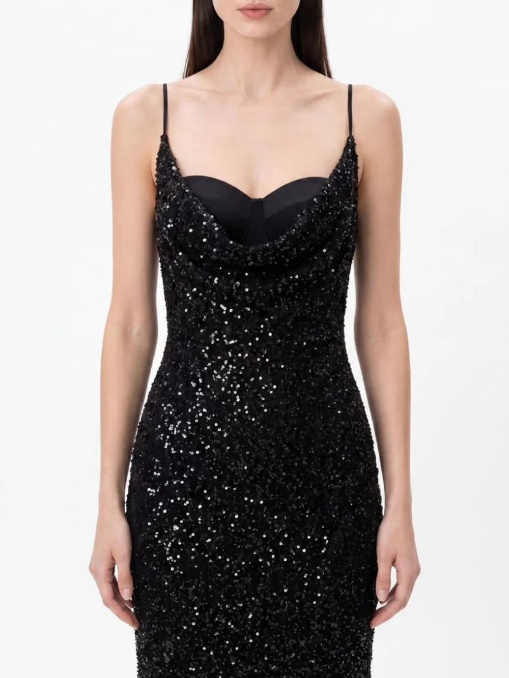 Kirell Spaghetti Sequin Maxi Dress
