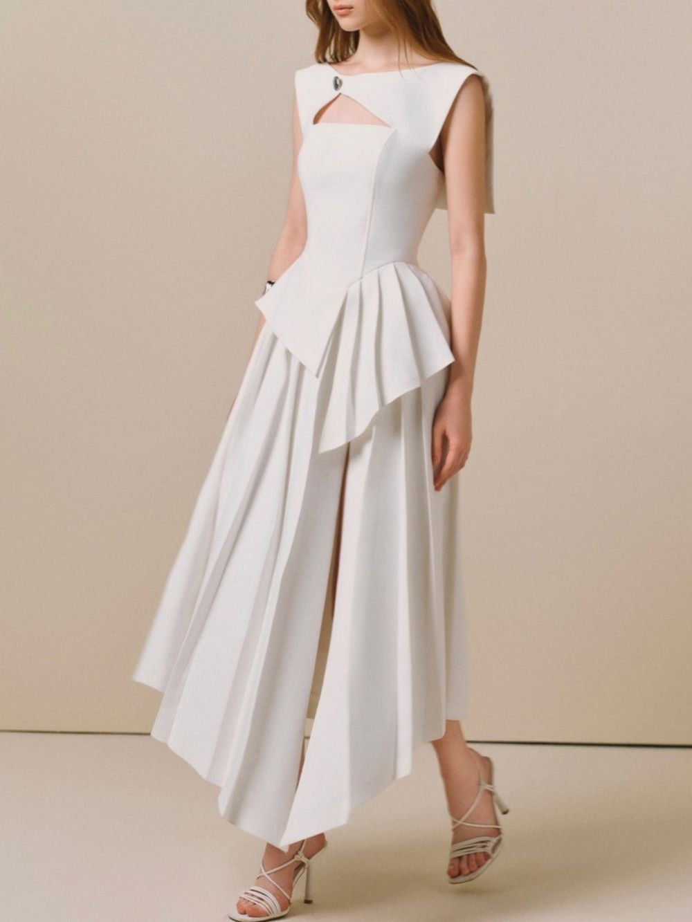 Mair Irregular Hem Midi Dress - OWNCI