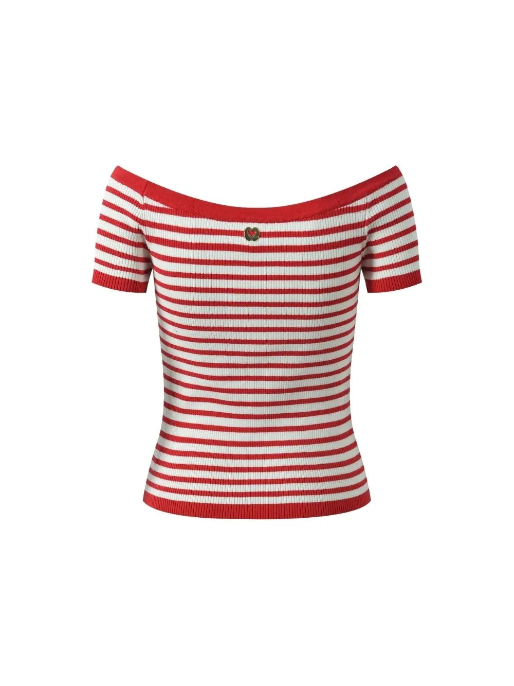 Striped Knit Boat Neck Top - OWNCI Striped Knit Boat Neck Top - OWNCI