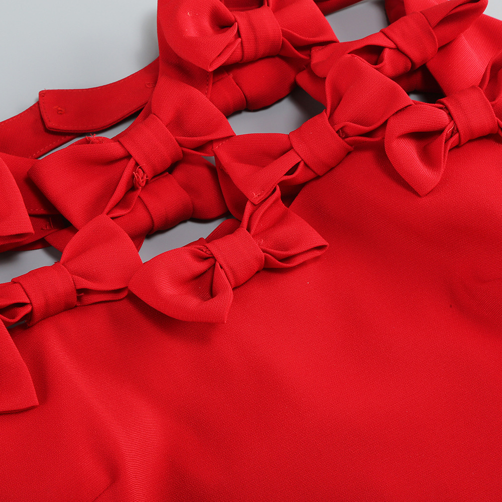 c270045c6be6b0fecce11f1d11be3d0d Boa Red Bow Detail Mini Dress