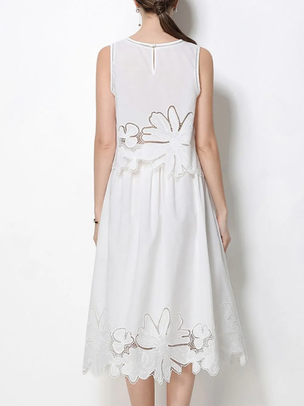 Mahlia White Flower Two-Piece Set - OWNCI Mahlia White Flower Two-Piece Set - OWNCI