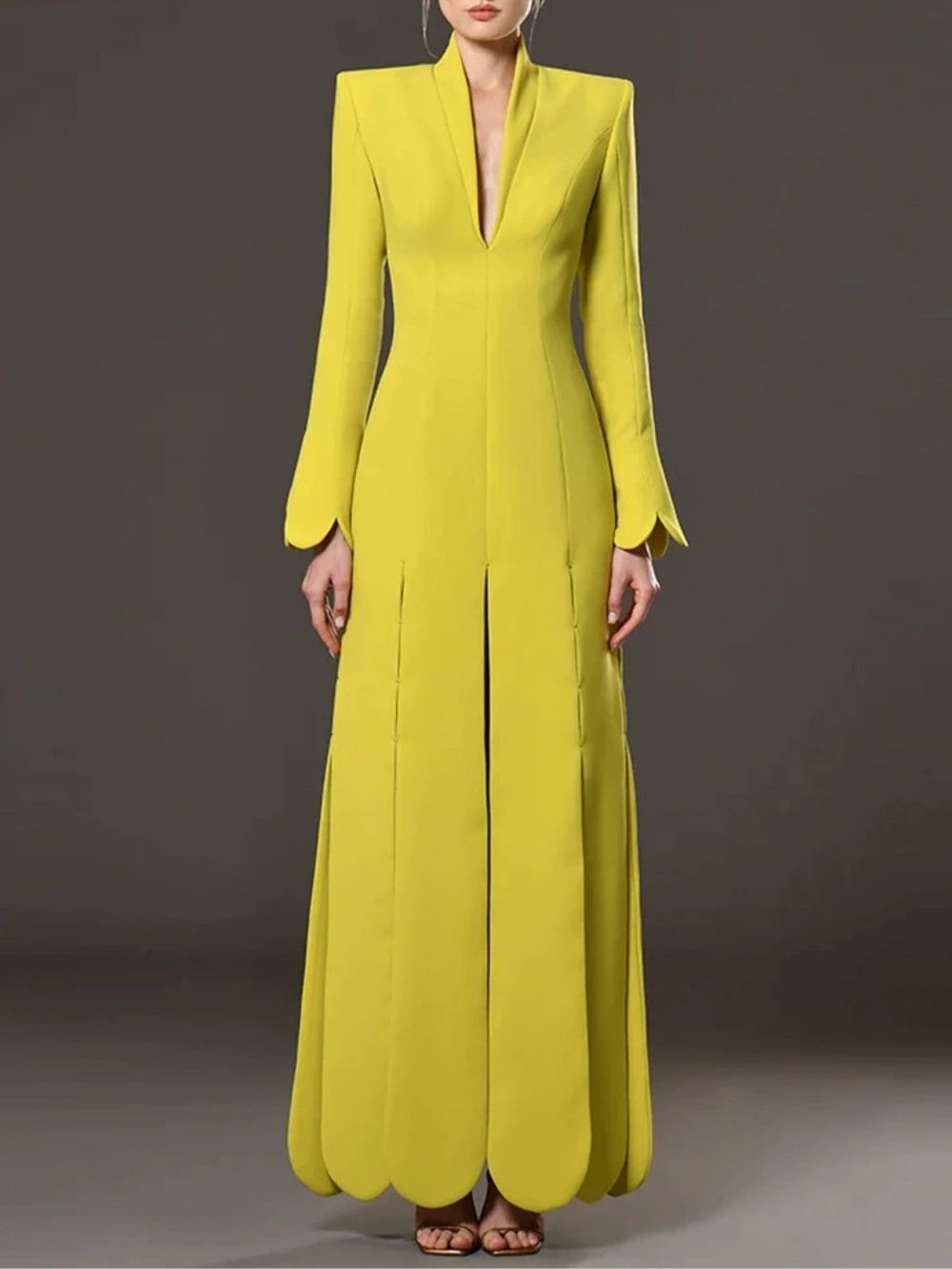 Mansi Yellow Long Sleeve Maxi Dress