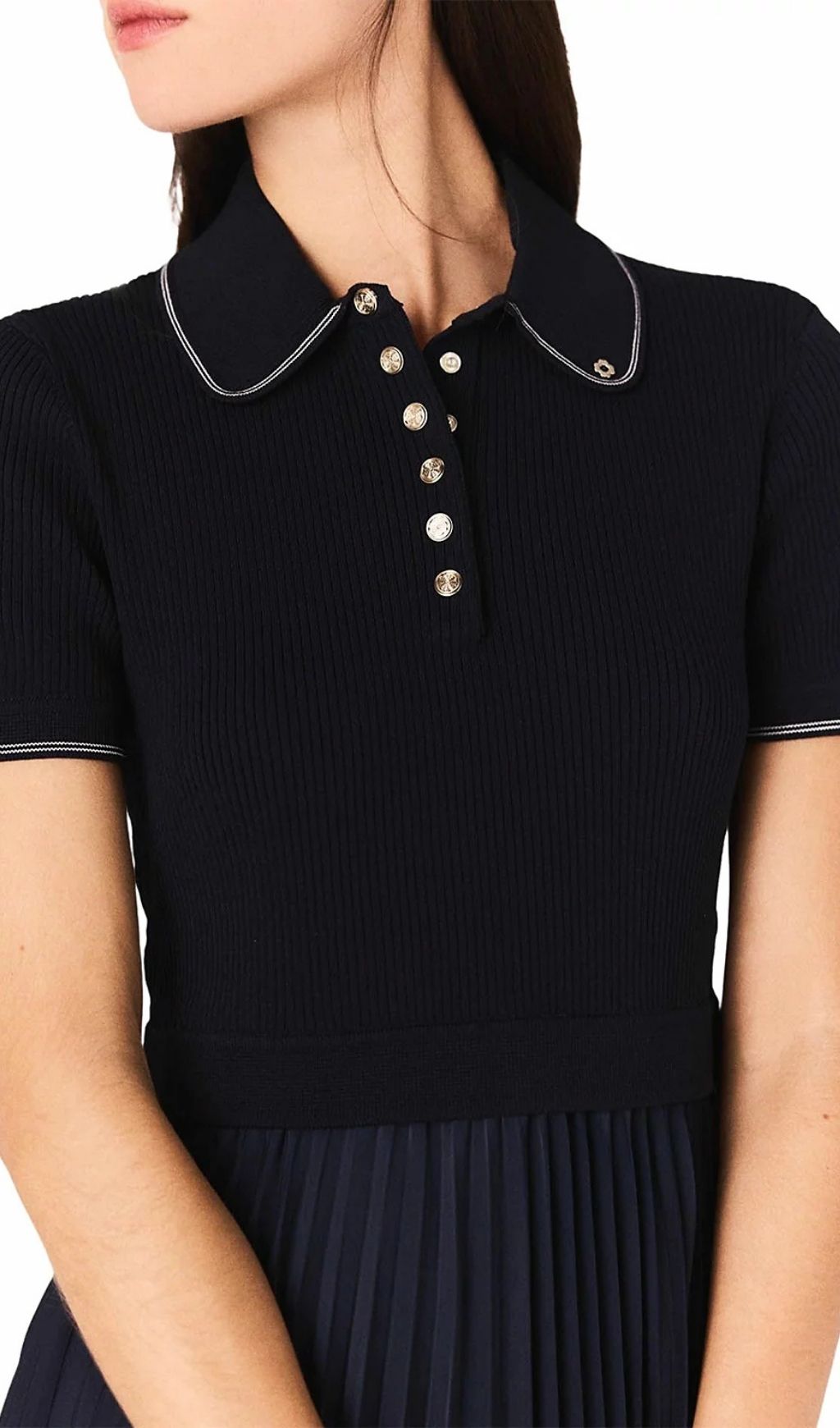 Short Pleated Polo Dress
