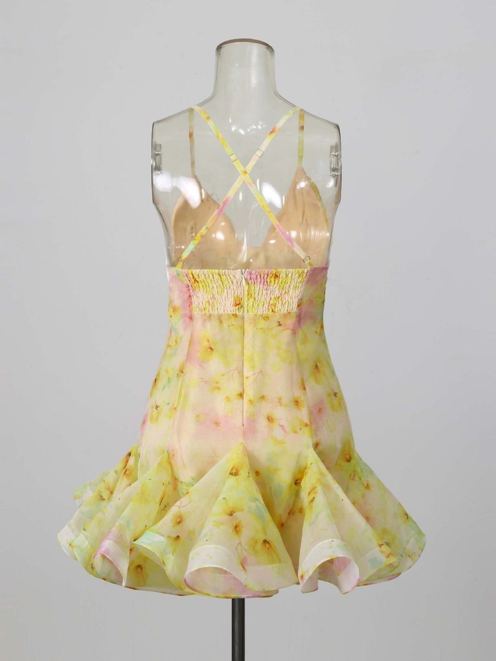 c367382ab1eacc6c5341df6817bb6798 Mane Yellow Printed Mini Dress